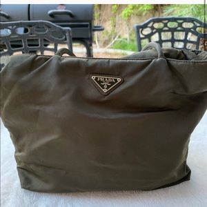 Dark green Prada tote/shoulder bag